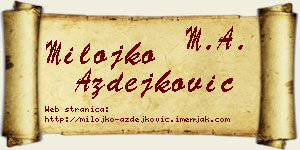 Milojko Azdejković vizit kartica
